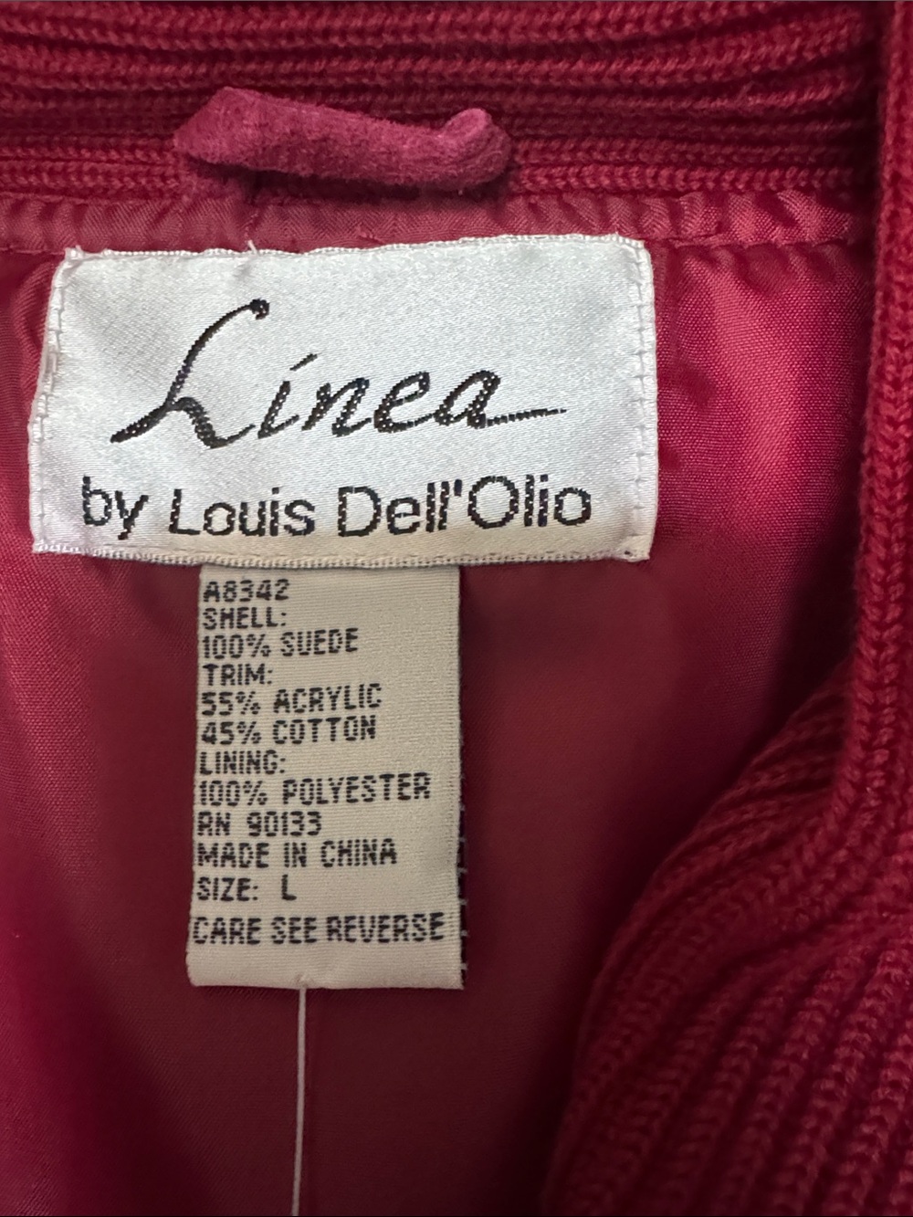 Linea by Louis Dell'Olio Cranberry Shawl-Collar Button Suede jacket - Picture 2 of 11